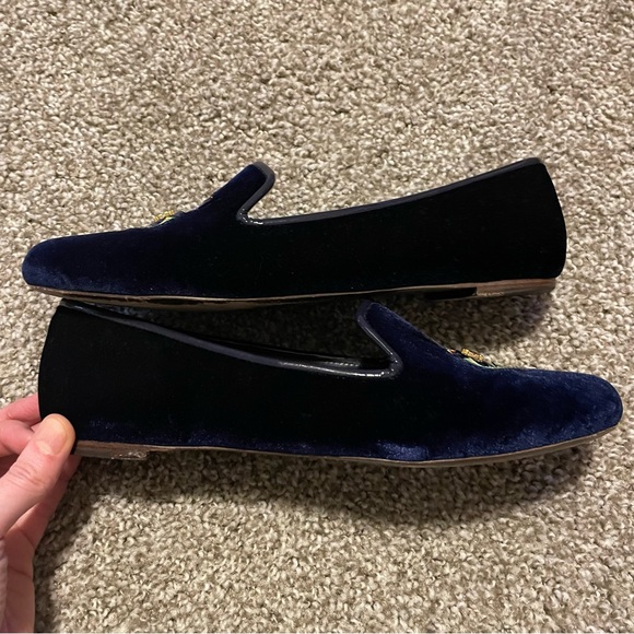 Tory Burch Easton Velvet Beetle Flats - Picture 8 of 9